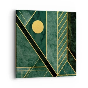 Tablou pe pânză - Dinamica aurului și a azurului - 40x40 cm