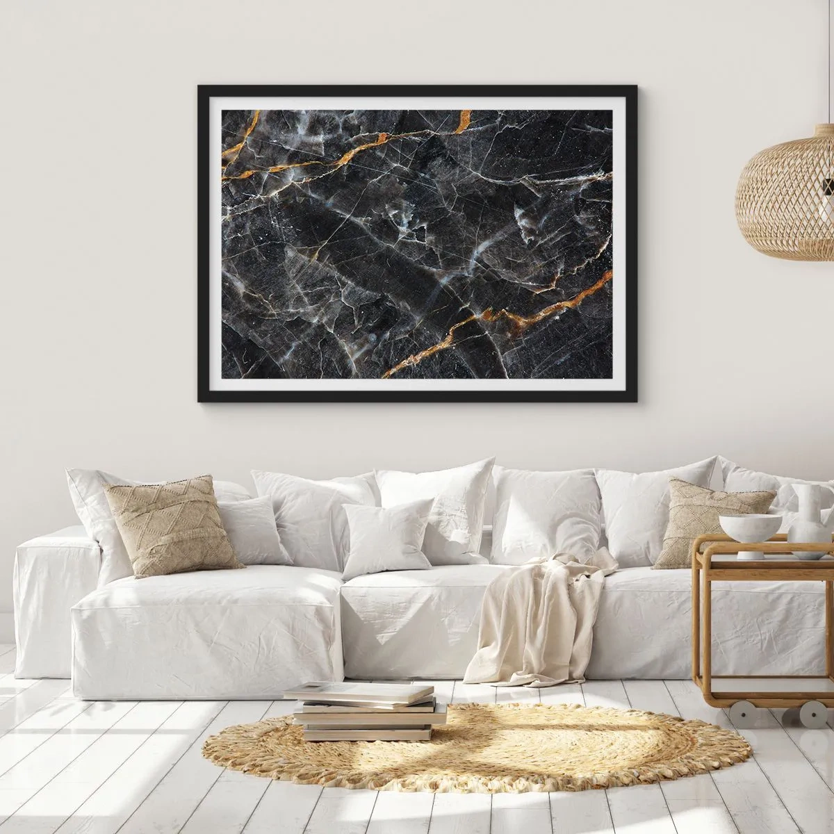 Poster în ramă neagră - Viața interioară a unei pietre - 40x30 cm