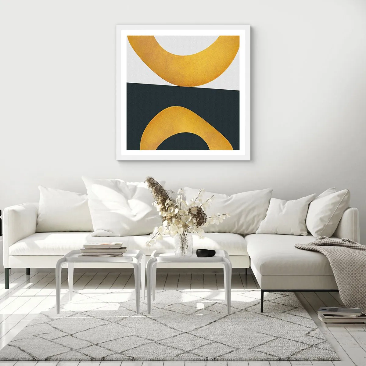 Poster în ramă albă - În primul rând: aurul - 60x60 cm
