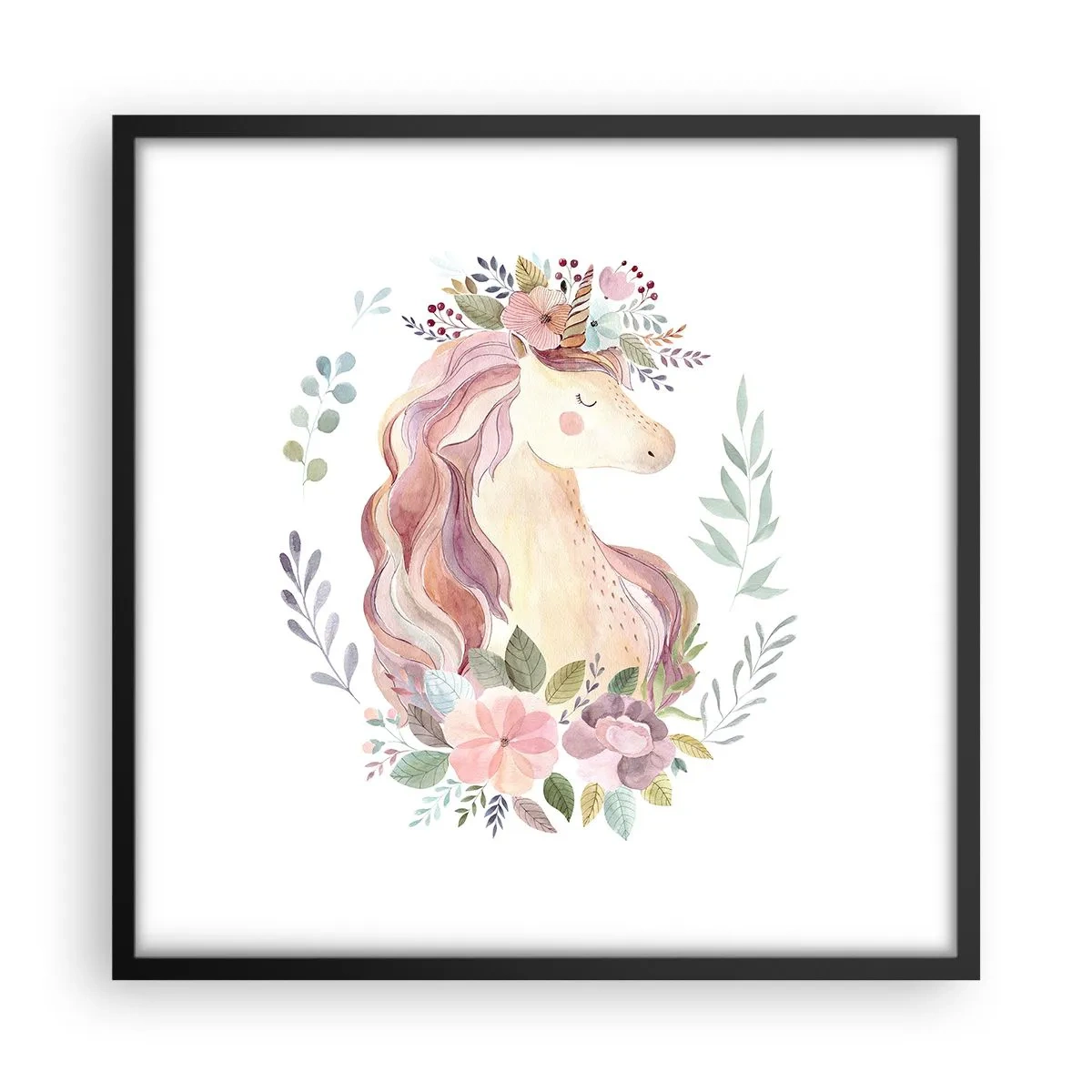 Poster în ramă neagră - O invitație în lumea basmelor - 50x50 cm