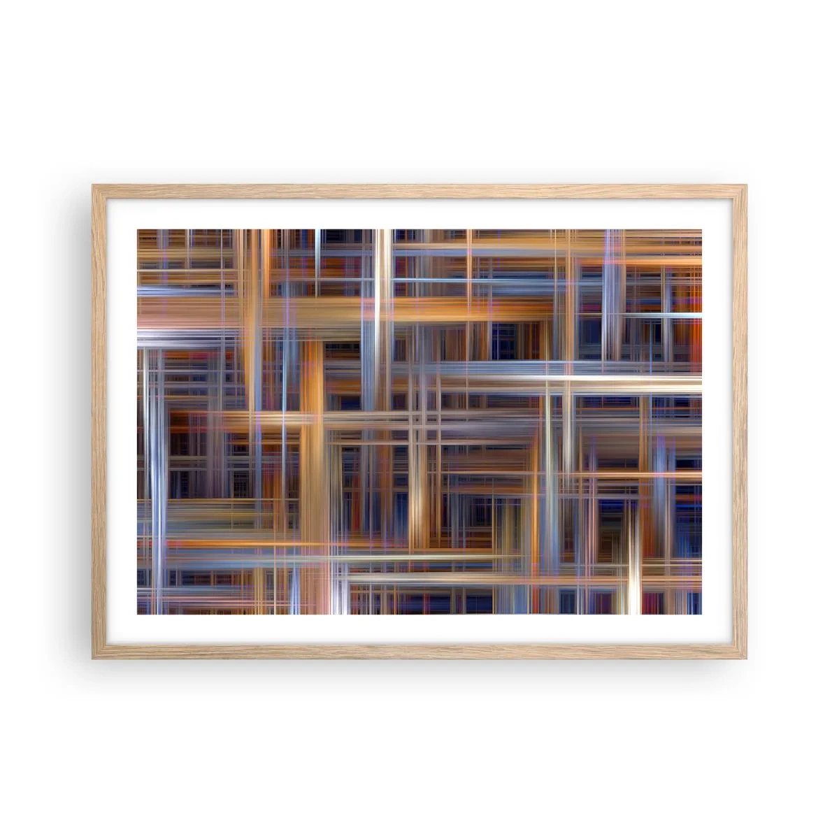 Poster în ramă de stejar deschis - Țesut din lumină - 70x50 cm