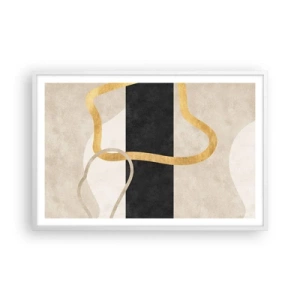 Poster în ramă albă - Forme înbuclite - 91x61 cm