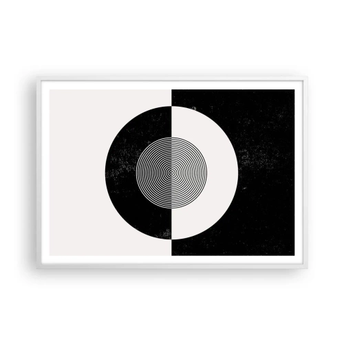 Poster în ramă albă - Armonie în alb și negru - 100x70 cm