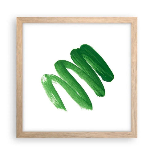 Poster în ramă de stejar deschis - Glumă verde - 30x30 cm