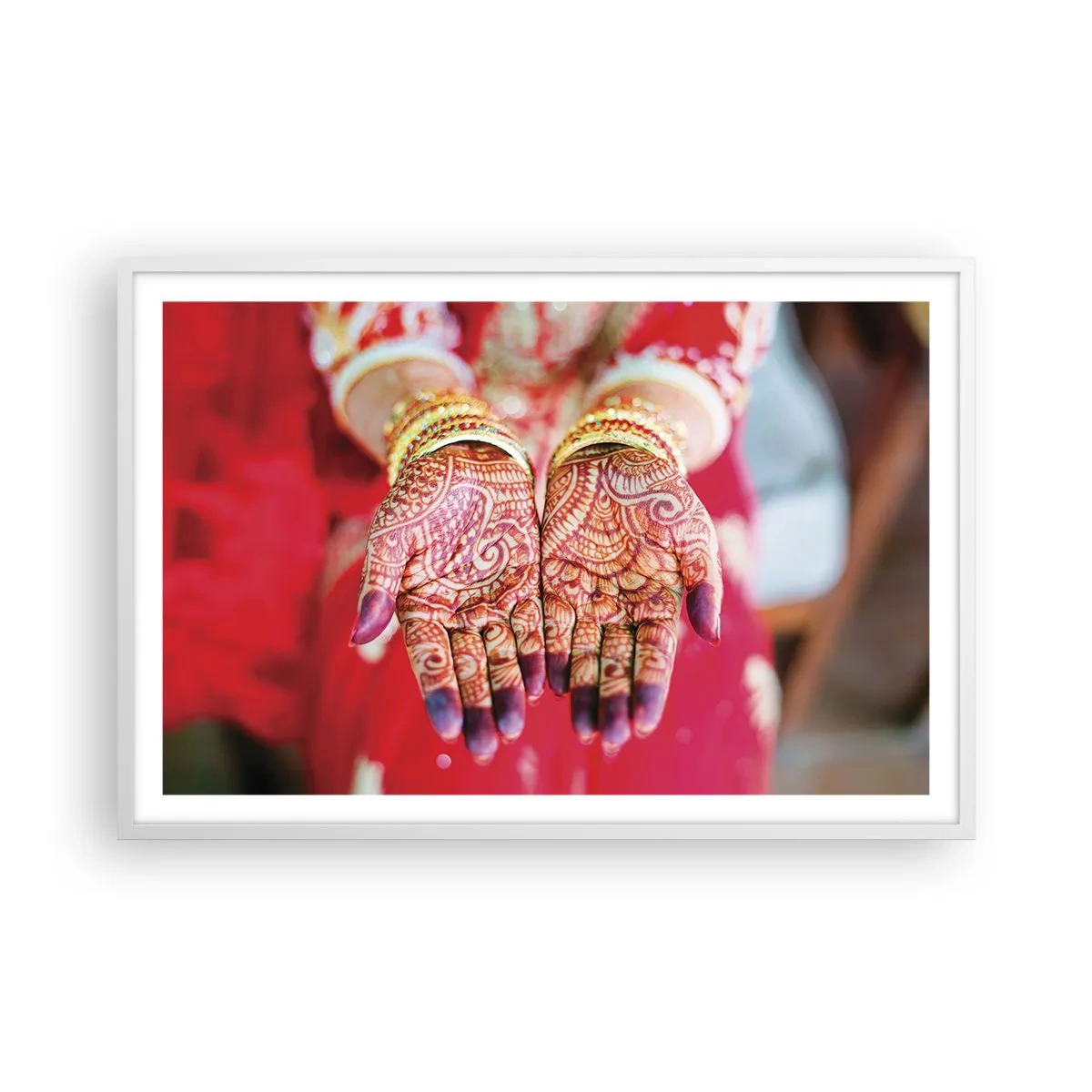 Poster în ramă albă - Gata să prindă fericirea - 91x61 cm