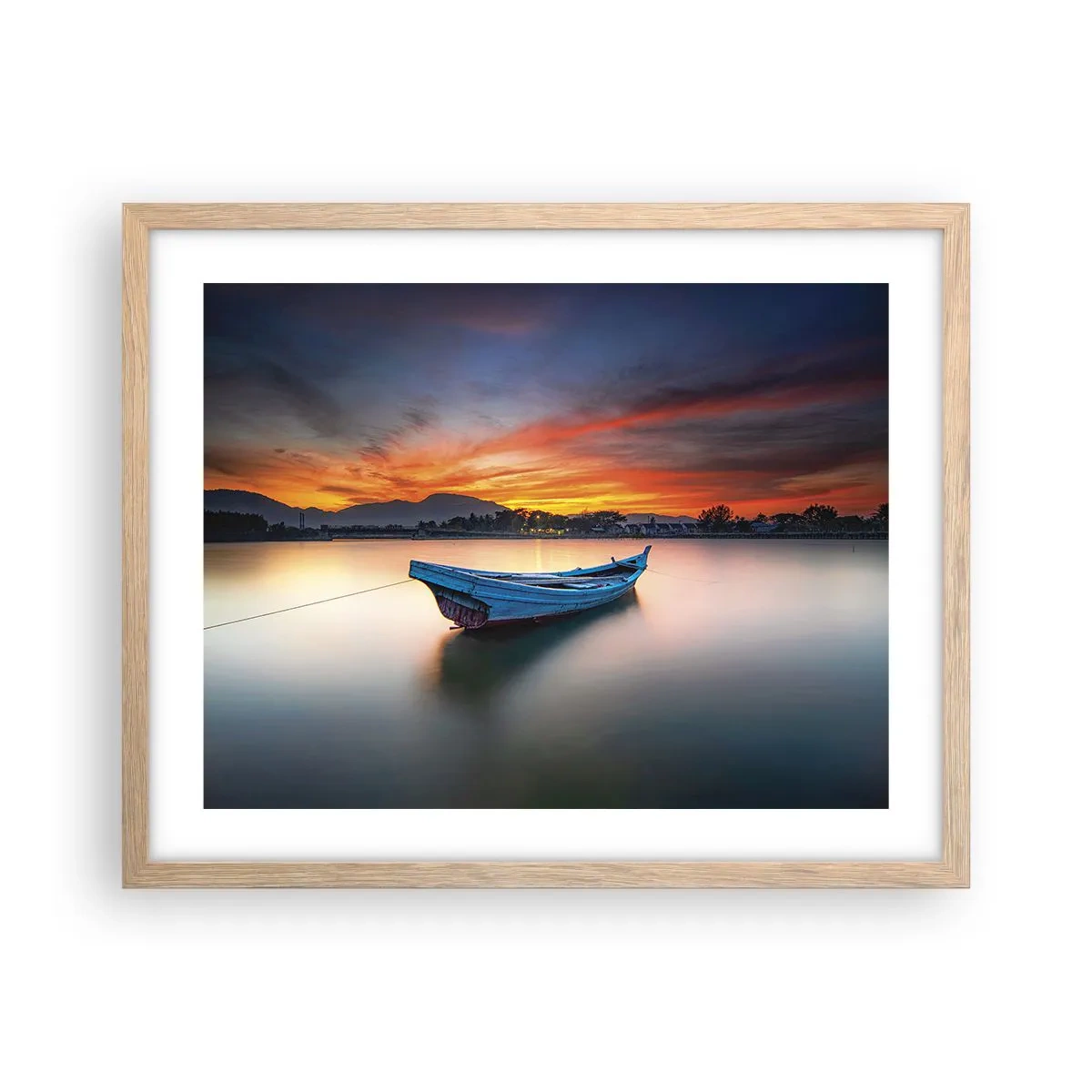 Poster în ramă de stejar deschis - O noapte bună înainte - 50x40 cm