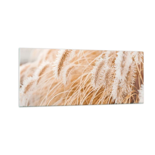 Tablou pe sticlă - Foșnetul auriu al ierburilor - 100x40 cm