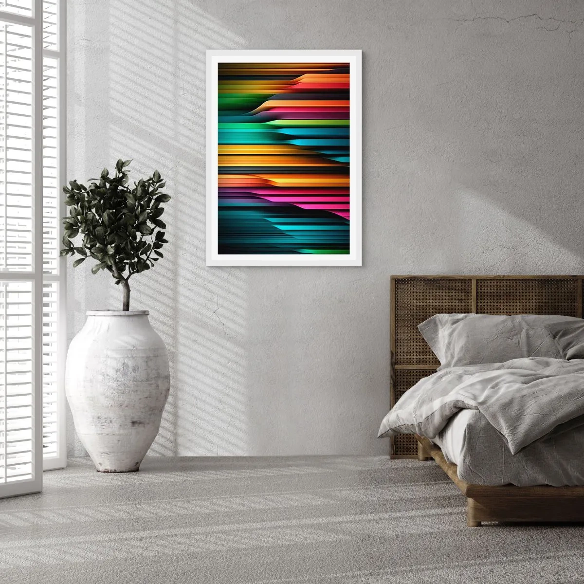 Poster în ramă albă - Orgă de lumină - 70x100 cm