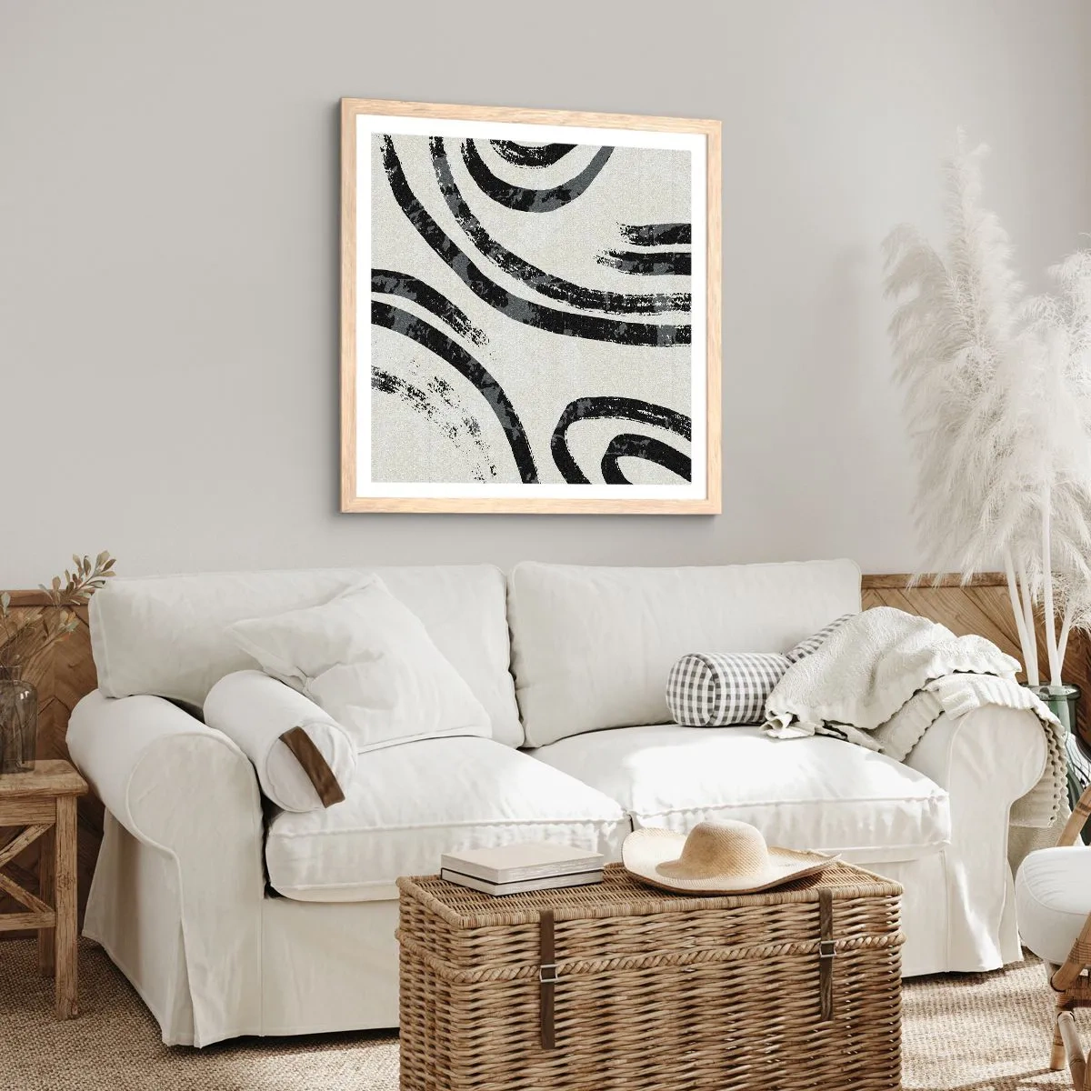 Poster în ramă de stejar deschis - Pe jumătate oprit - 50x50 cm