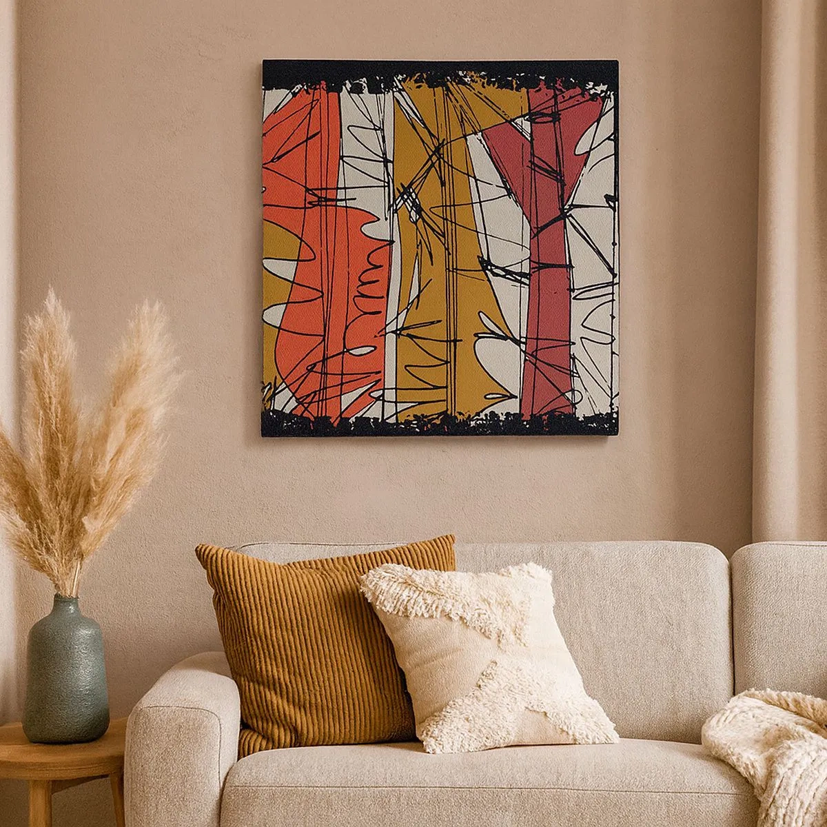 Tablou pe pânză - Compoziție spontană - 30x30 cm