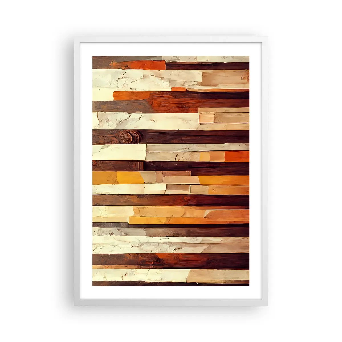 Poster în ramă albă - Imnul copacilor din pădure - 50x70 cm