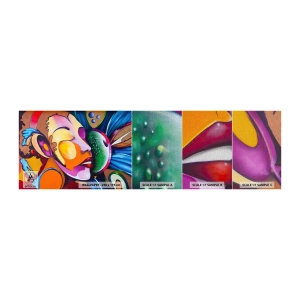 Mostră tapet Premium Canvas - Atingere de culoare - Abstracția, Femeie, Cubism - 100x30 cm