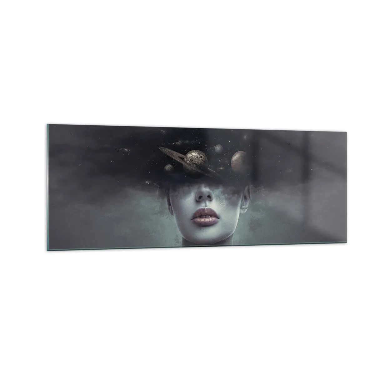 Tablou pe sticlă - Și planetele o iau razna... - 140x50 cm