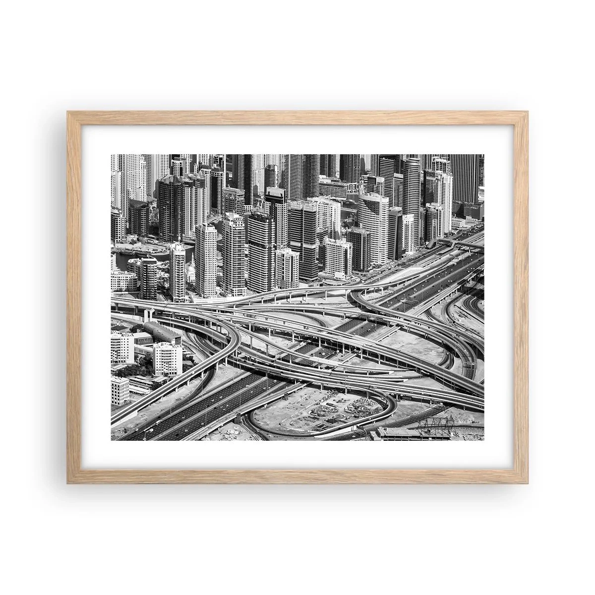 Poster în ramă de stejar deschis - Dubai - orașul imposibil - 50x40 cm