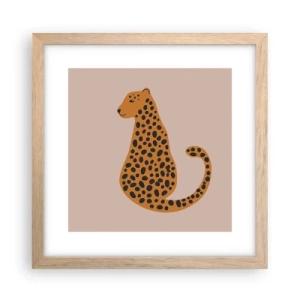 Poster în ramă de stejar deschis - Modelul leopard este tot timpul la modă - 30x30 cm