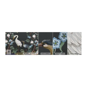 Mostră tapet Premium Sand - Parada păsărilor - Animale, Flori, Pasăre - 100x30 cm
