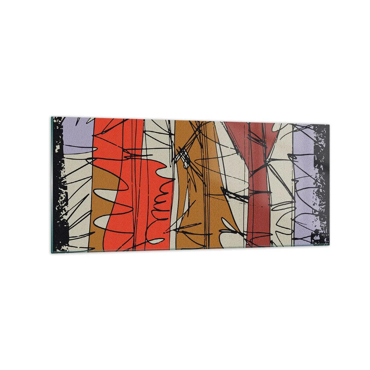 Tablou pe sticlă - Compoziție spontană - 120x50 cm