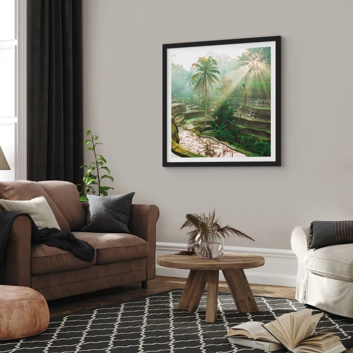 Poster în ramă neagră - Crescând la soare - 60x60 cm