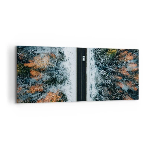 Tablou pe pânză - Prin pădurea de iarnă - 120x50 cm