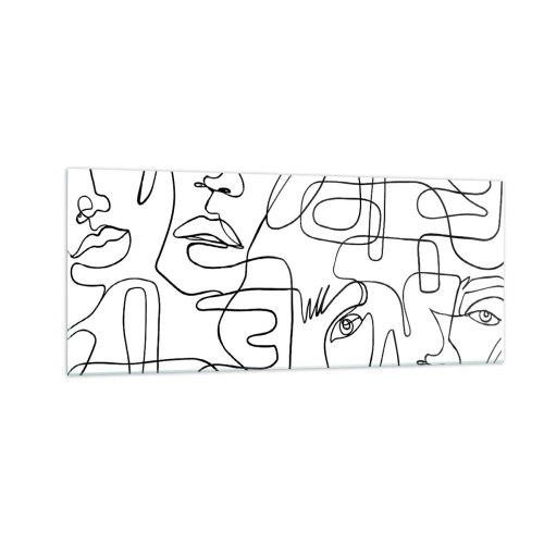 Tablou pe sticlă - Într-o încurcătură de emoții - 100x40 cm