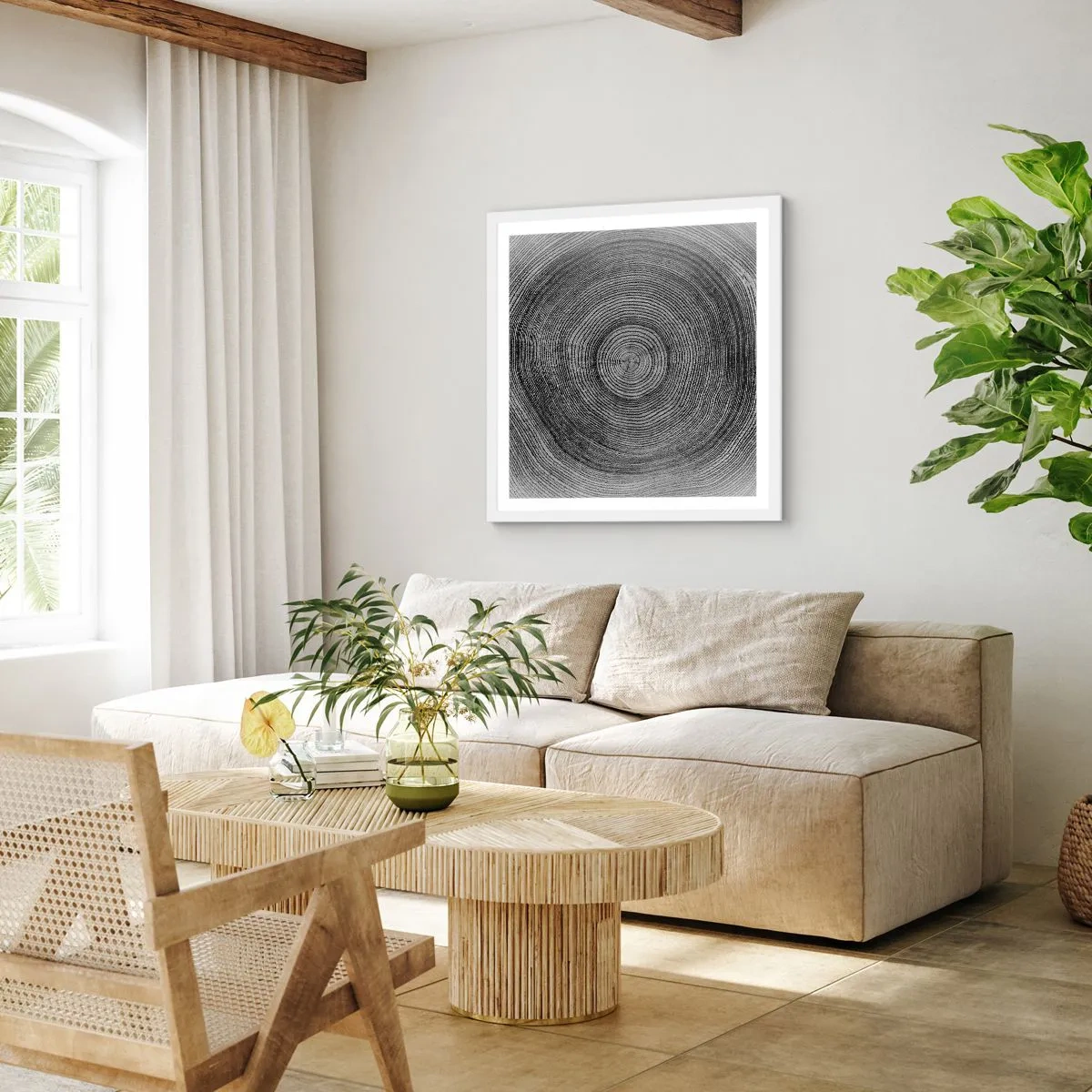 Poster în ramă albă - Un semn al vremurilor - 40x40 cm