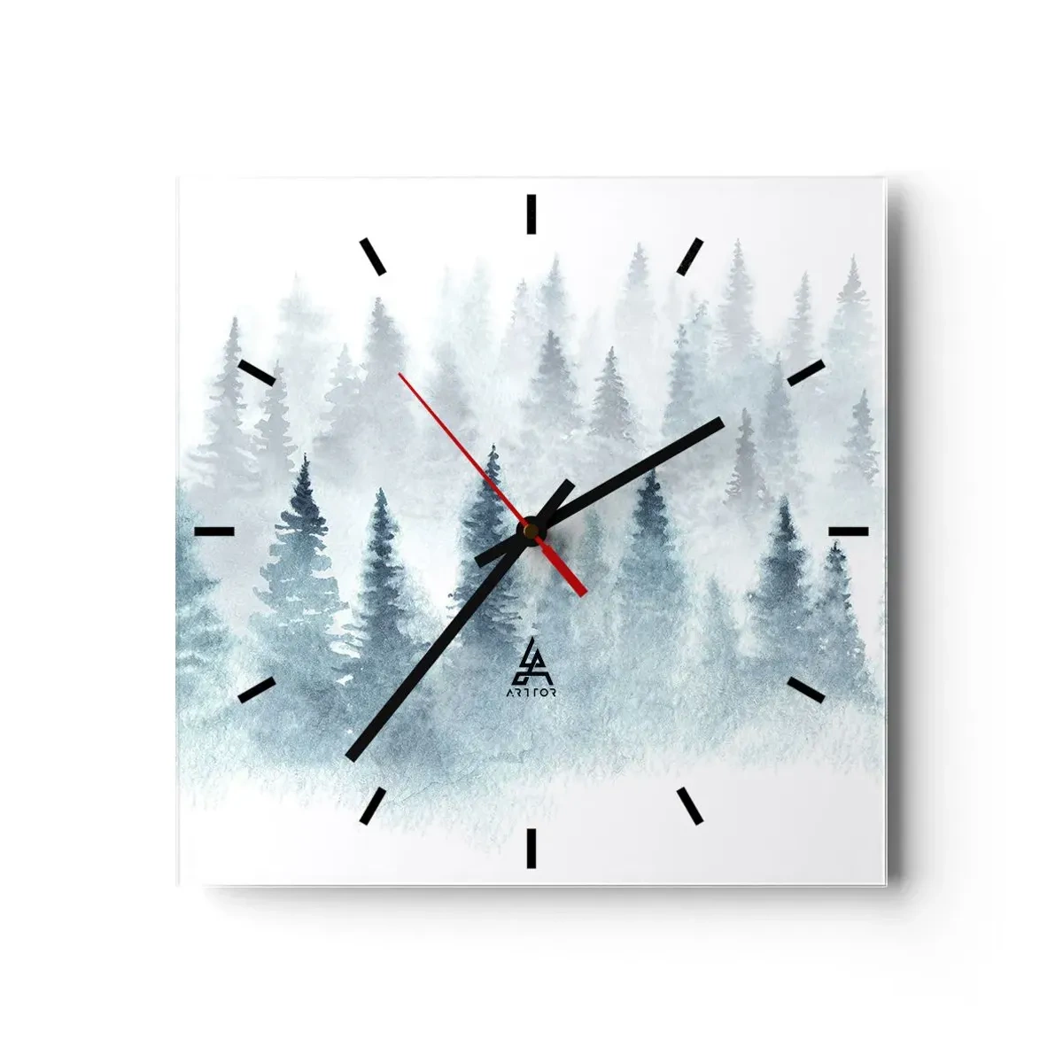 Ceas de perete - Ceas pe sticlă - Înfășurate în ceață - 40x40 cm