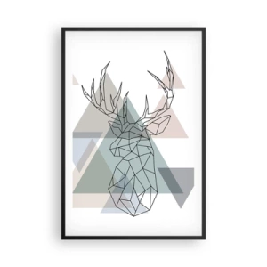 Poster în ramă neagră - Într-o pădure geometrică - 61x91 cm