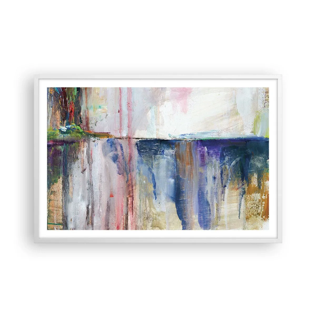 Poster în ramă albă - Impresii și asociații colorate - 91x61 cm
