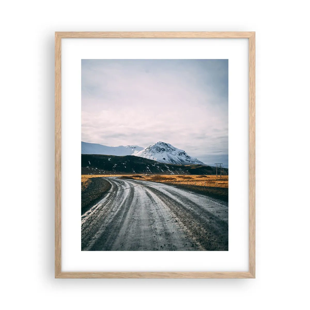 Poster în ramă de stejar deschis - În stilul islandez - 40x50 cm