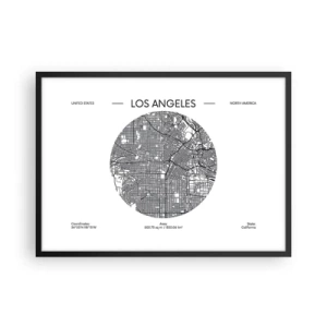 Poster în ramă neagră - Anatomia Los Angeles - 70x50 cm