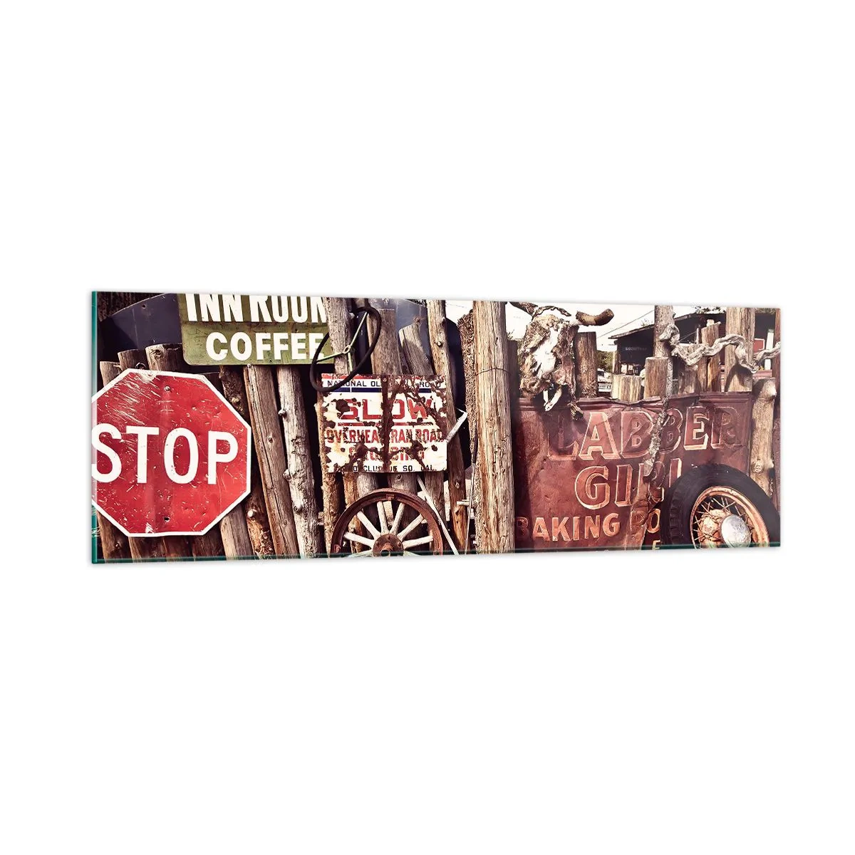 Tablou pe sticlă - Iar timpul s-a oprit - 90x30 cm