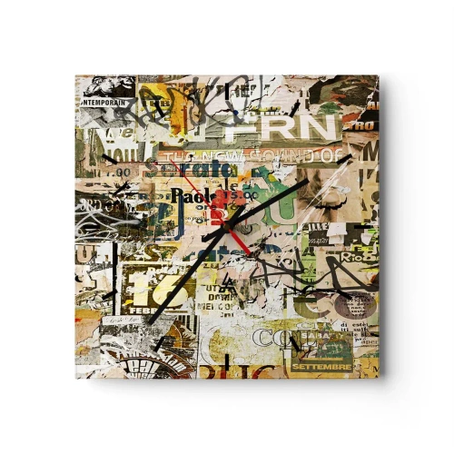 Ceas de perete - Ceas pe sticlă - Oh, se întâmplă... - 40x40 cm