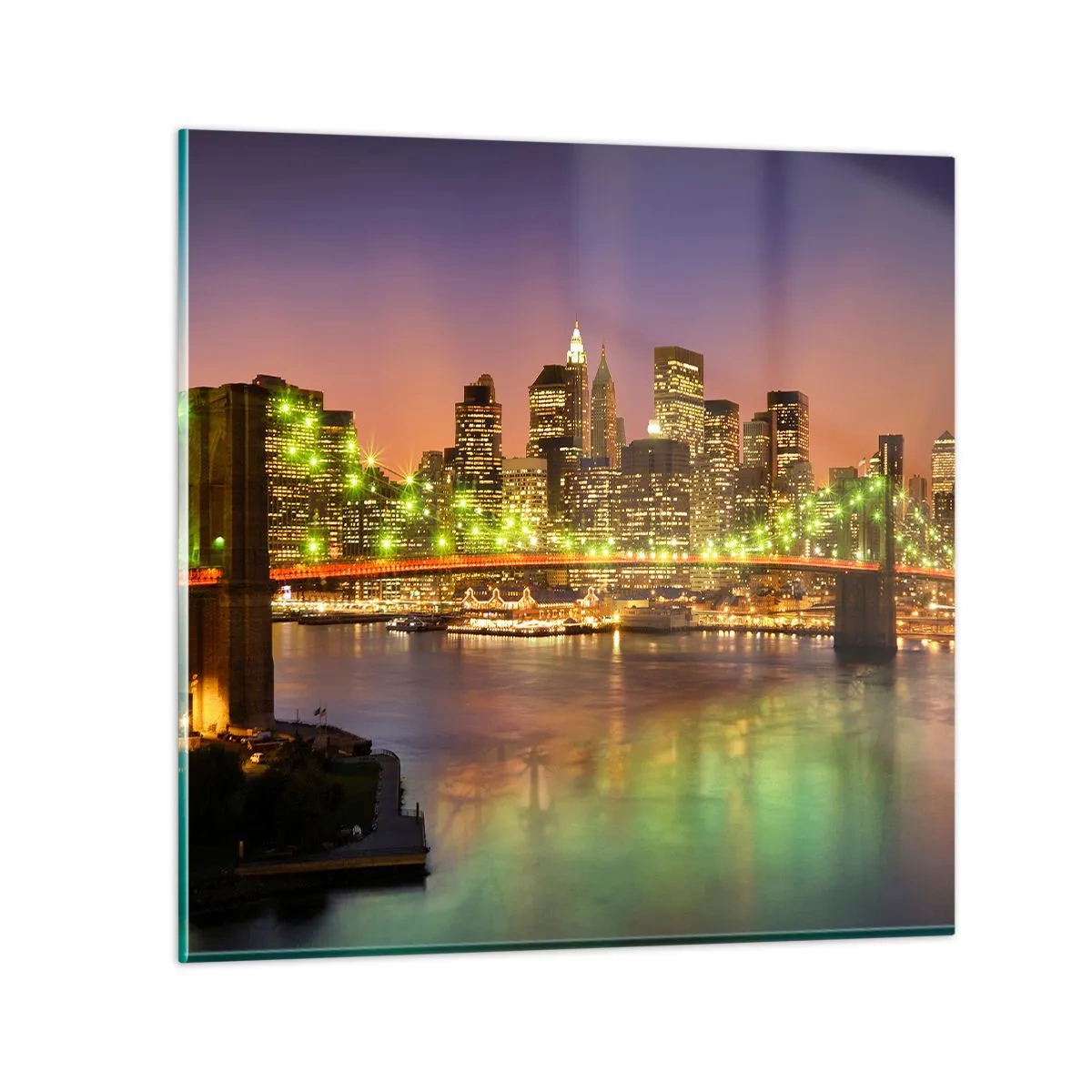 Tablou pe sticlă - Lumina nu se stinge niciodată aici - 40x40 cm