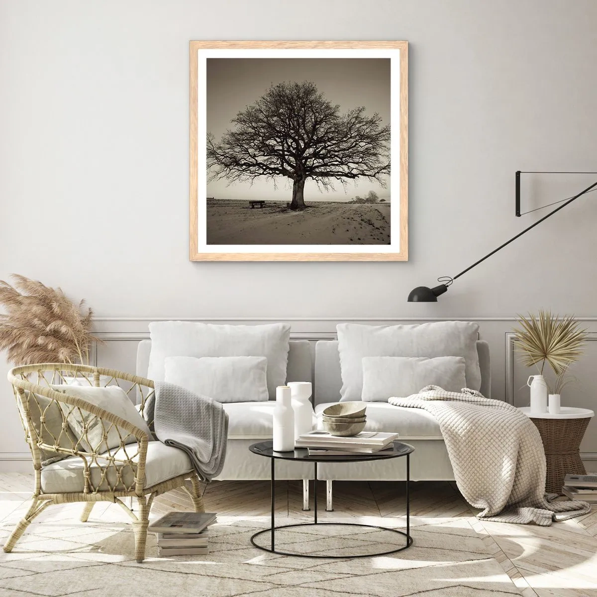 Poster în ramă de stejar deschis - De aici până în veșnicie - 50x50 cm