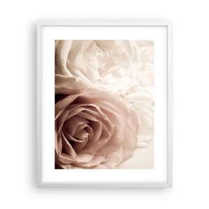 Poster în ramă albă - În inima unui trandafir - 40x50 cm