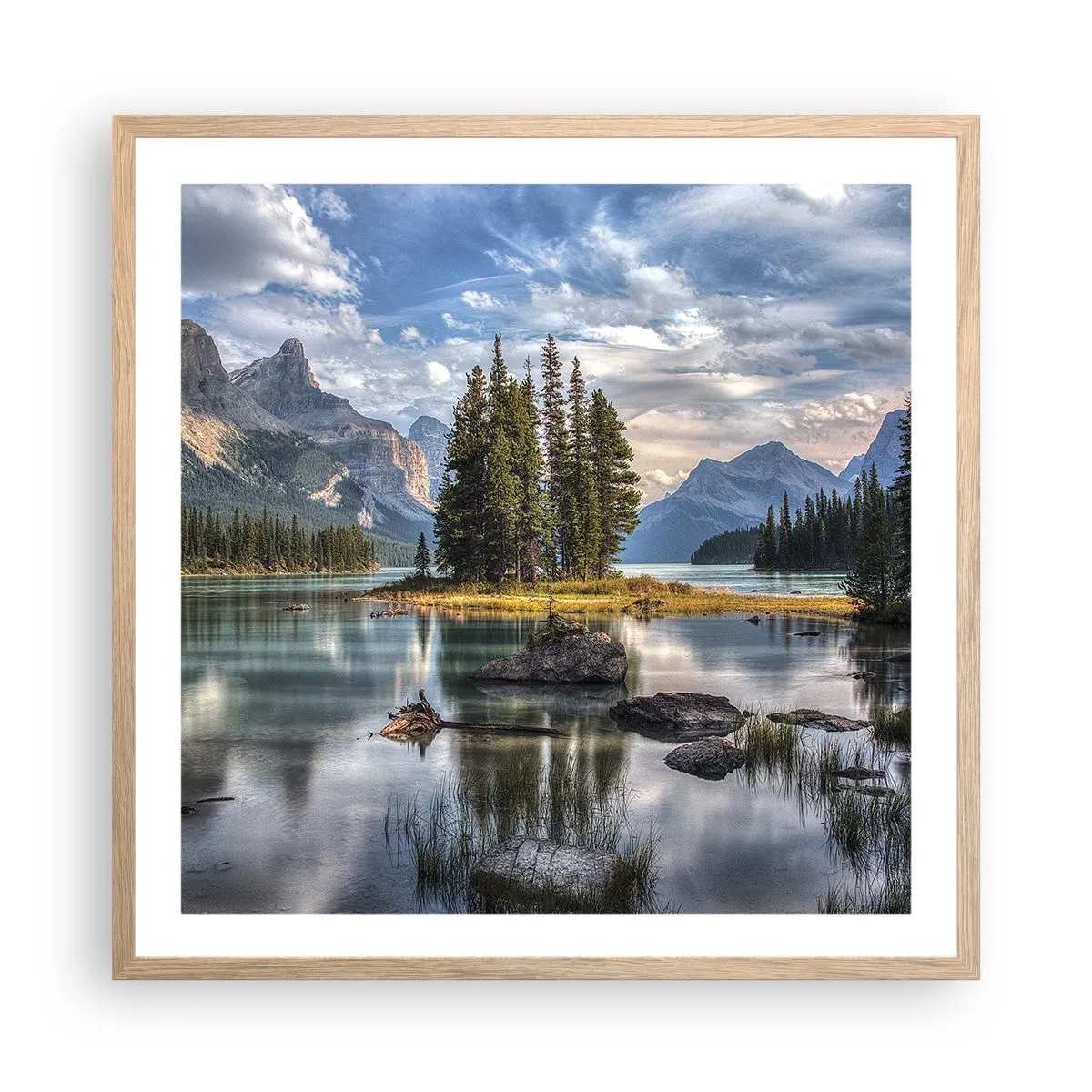 Poster în ramă de stejar deschis - La o apă mare și limpede… - 60x60 cm