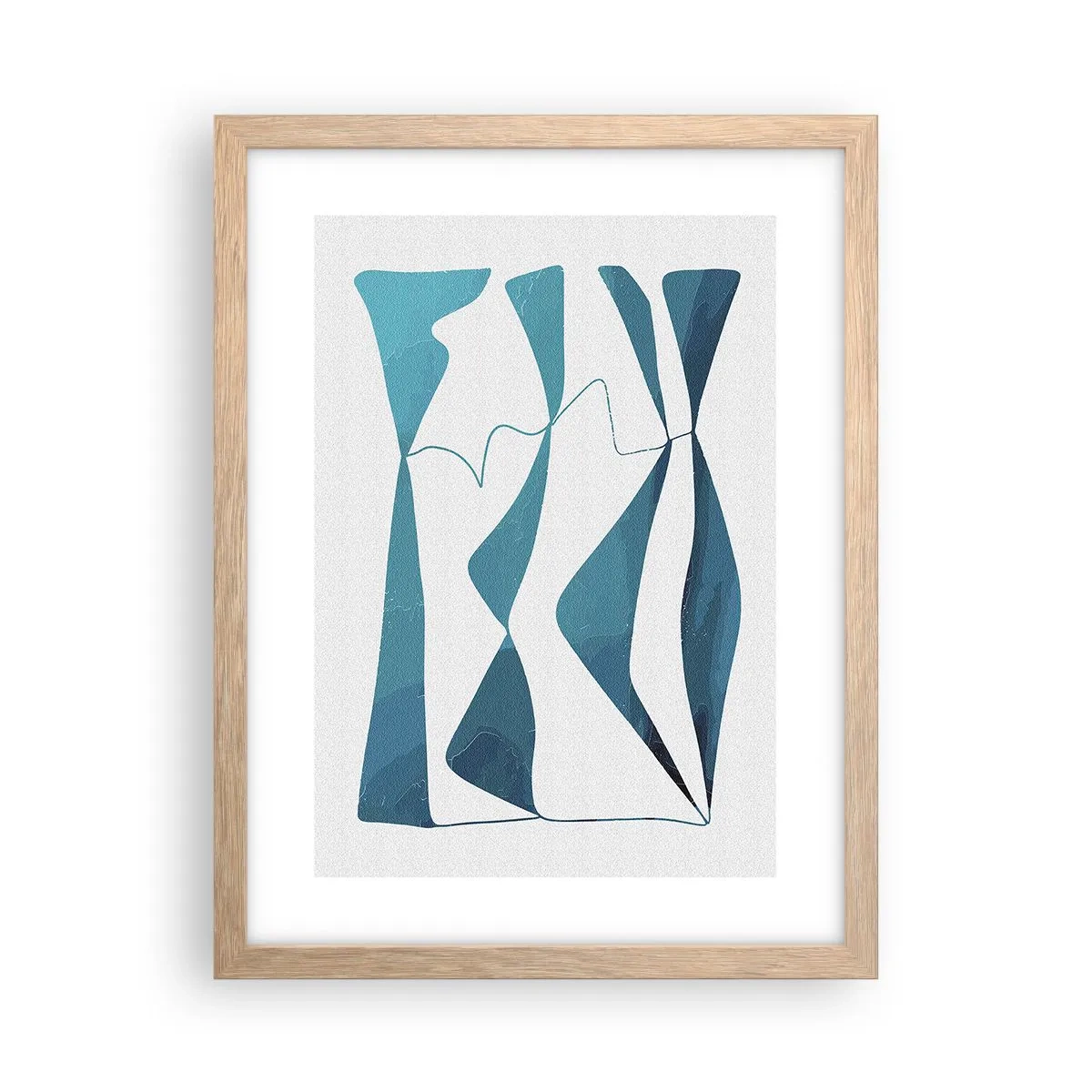 Poster în ramă de stejar deschis - Abstracție: relație turcoaz - 30x40 cm