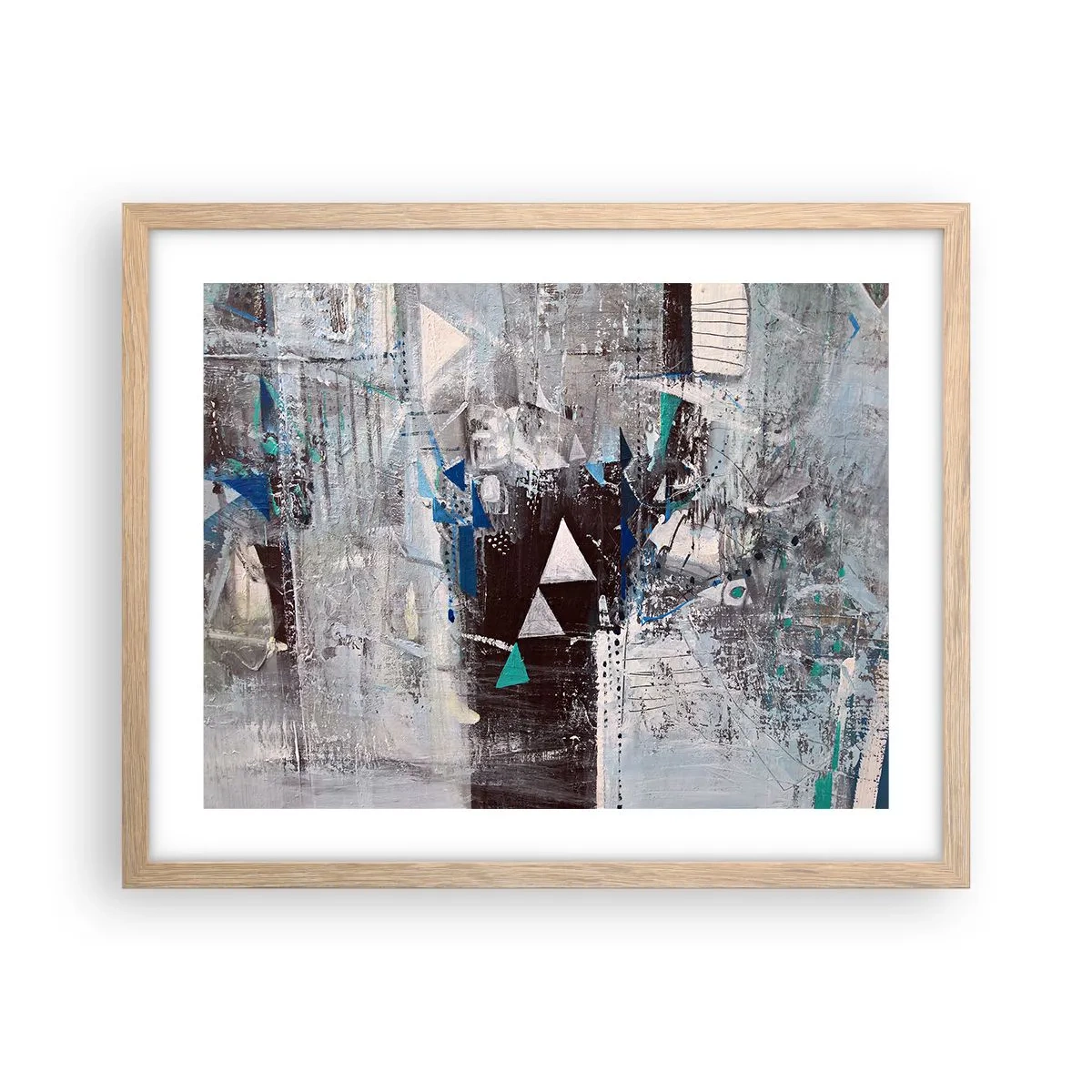 Poster în ramă de stejar deschis - Ordinea superioară a triunghiurilor - 50x40 cm