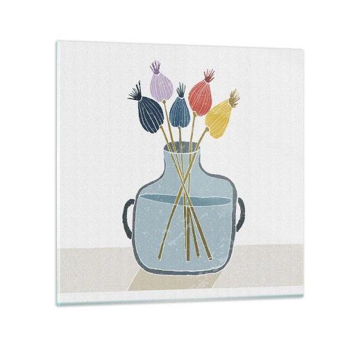 Tablou pe sticlă - Paparune sau maci? - 30x30 cm