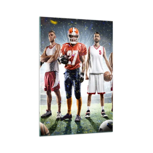 Tablou pe sticlă - Gladiatori ai terenului de joc - 70x100 cm