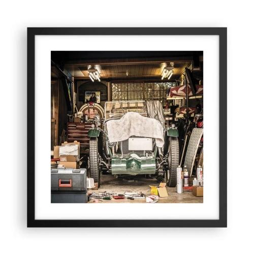 Poster în ramă neagră - Înapoi în trecut - 40x40 cm