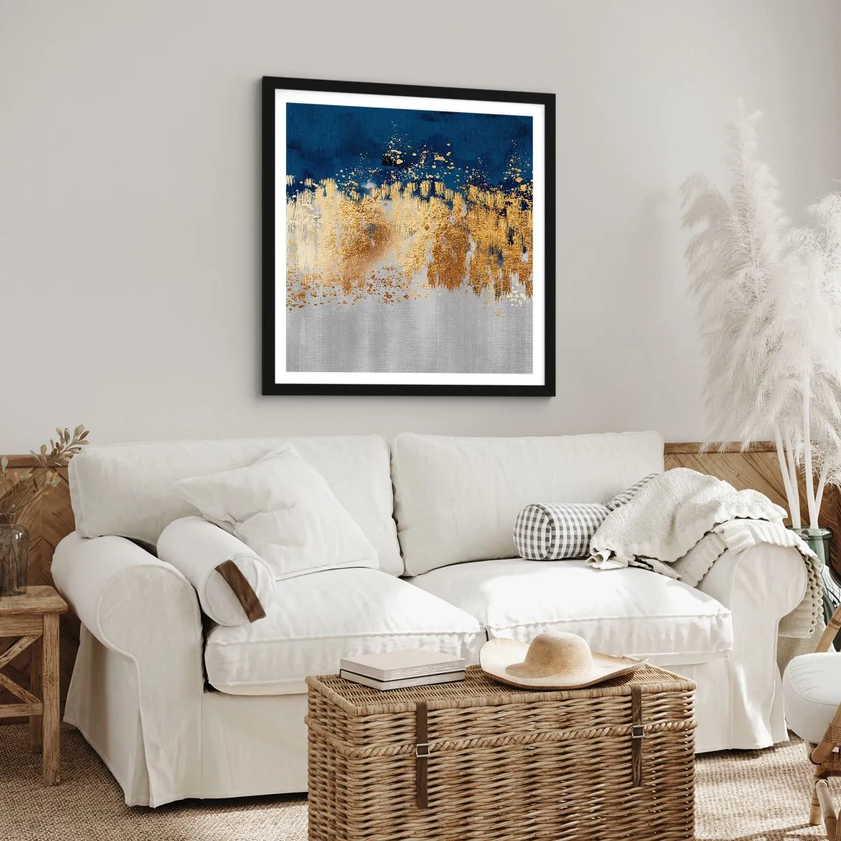 Poster în ramă neagră - Compoziție modernă cu bliț - 30x30 cm