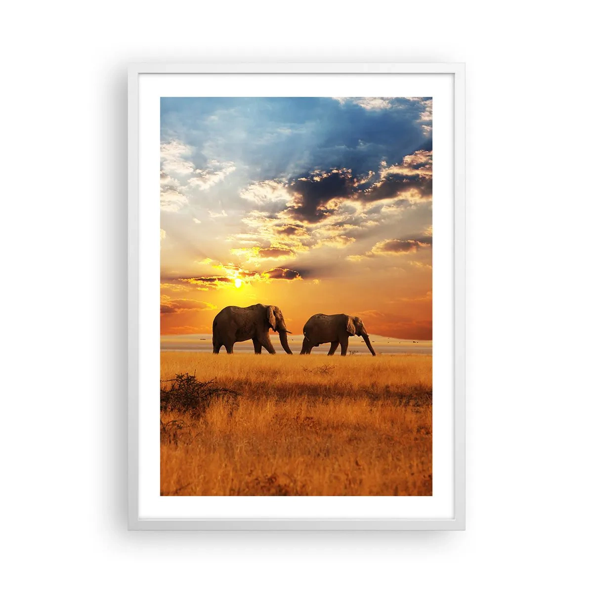 Poster în ramă albă - Plimbare în familie - 50x70 cm