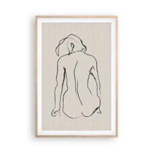 Poster în ramă de stejar deschis - Nud de fată - 61x91 cm