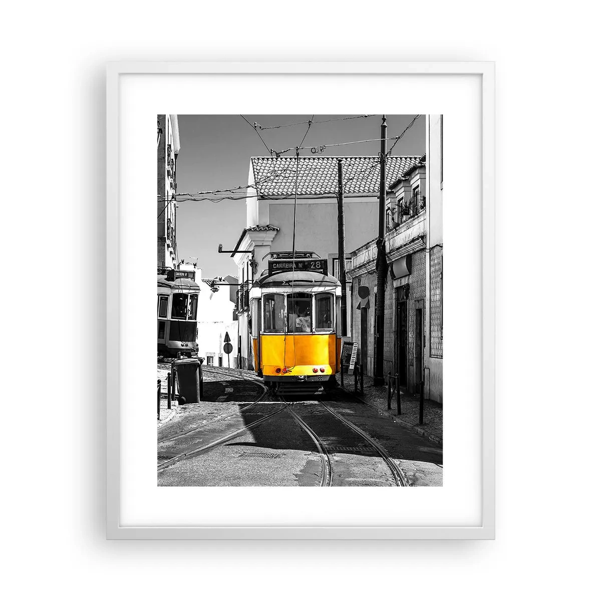 Poster în ramă albă - Spiritul Lisabonei - 40x50 cm