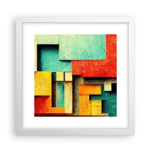 Poster în ramă albă - Festival de unghiuri drepte - 30x30 cm