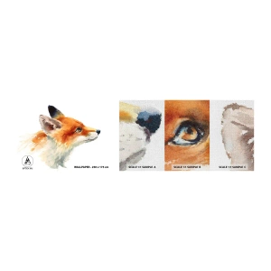 Mostră tapet Premium Canvas - Nu poți fi niciodată prea atent - Animale, Vulpe, Abstracția - 100x30 cm