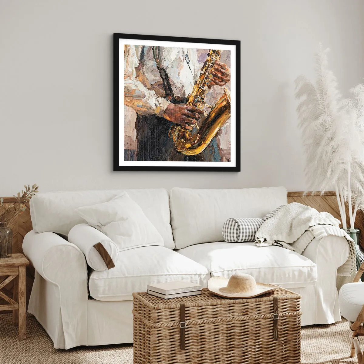 Poster în ramă neagră - E timpul pentru a cânta solo - 50x50 cm