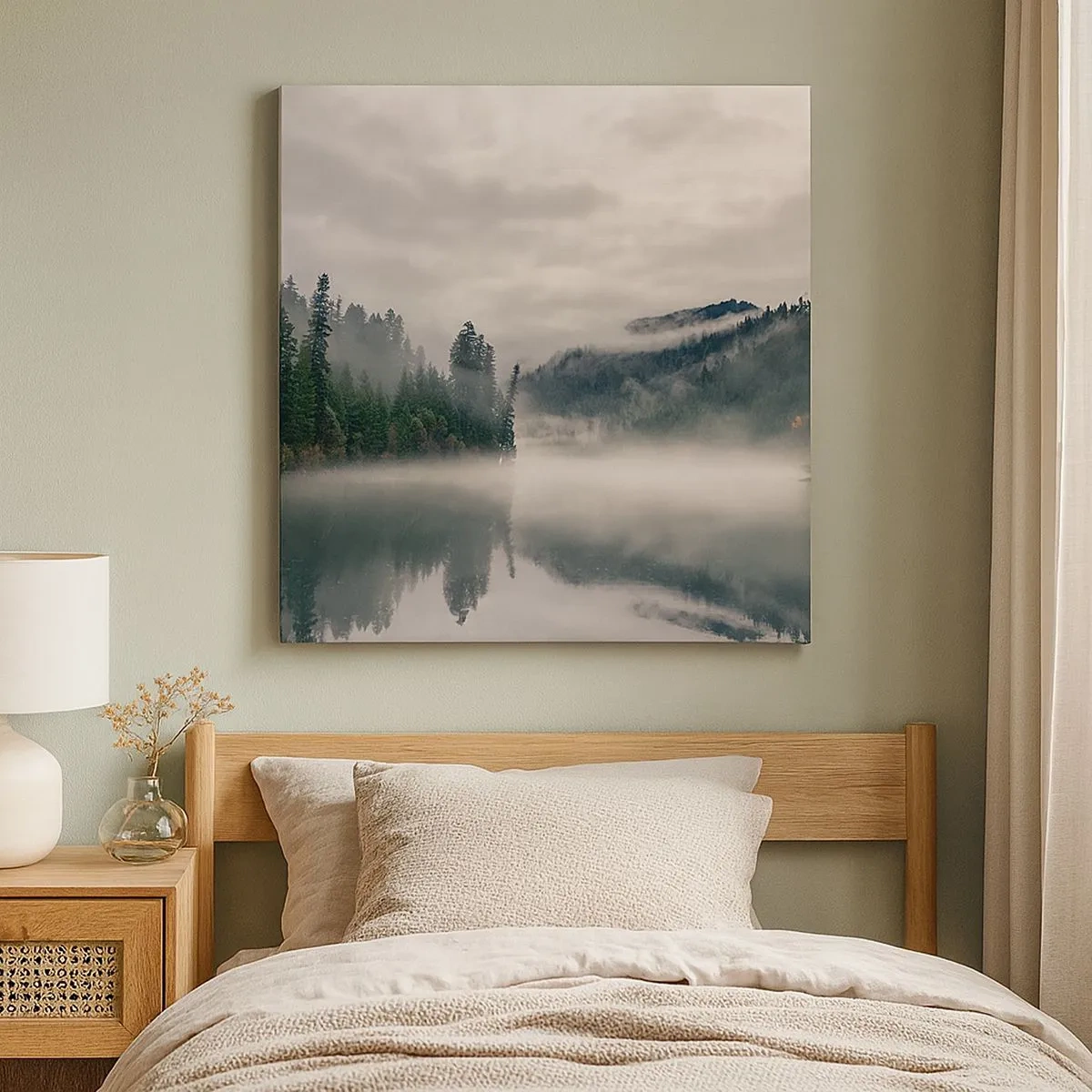 Tablou pe pânză - În reverie, în ceață - 30x30 cm