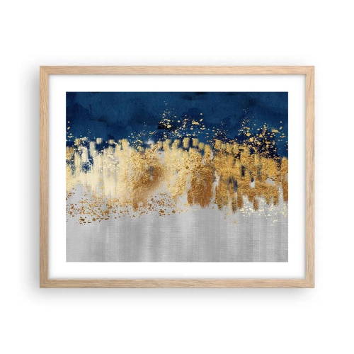Poster în ramă de stejar deschis - Compoziție modernă cu bliț - 50x40 cm